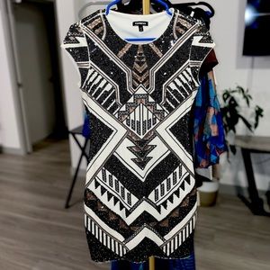 Black and Gold short sleeve dress